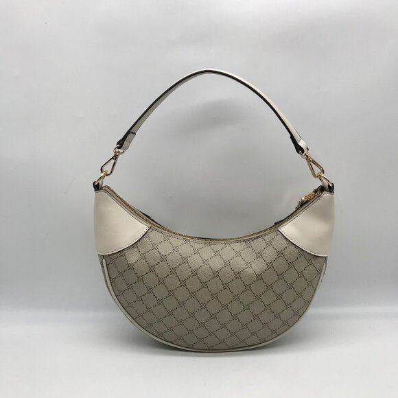 Nine West Beige Logo Milk Byron Hobo Bag - Picture 2 of 11